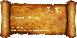Pummer Norma névjegykártya